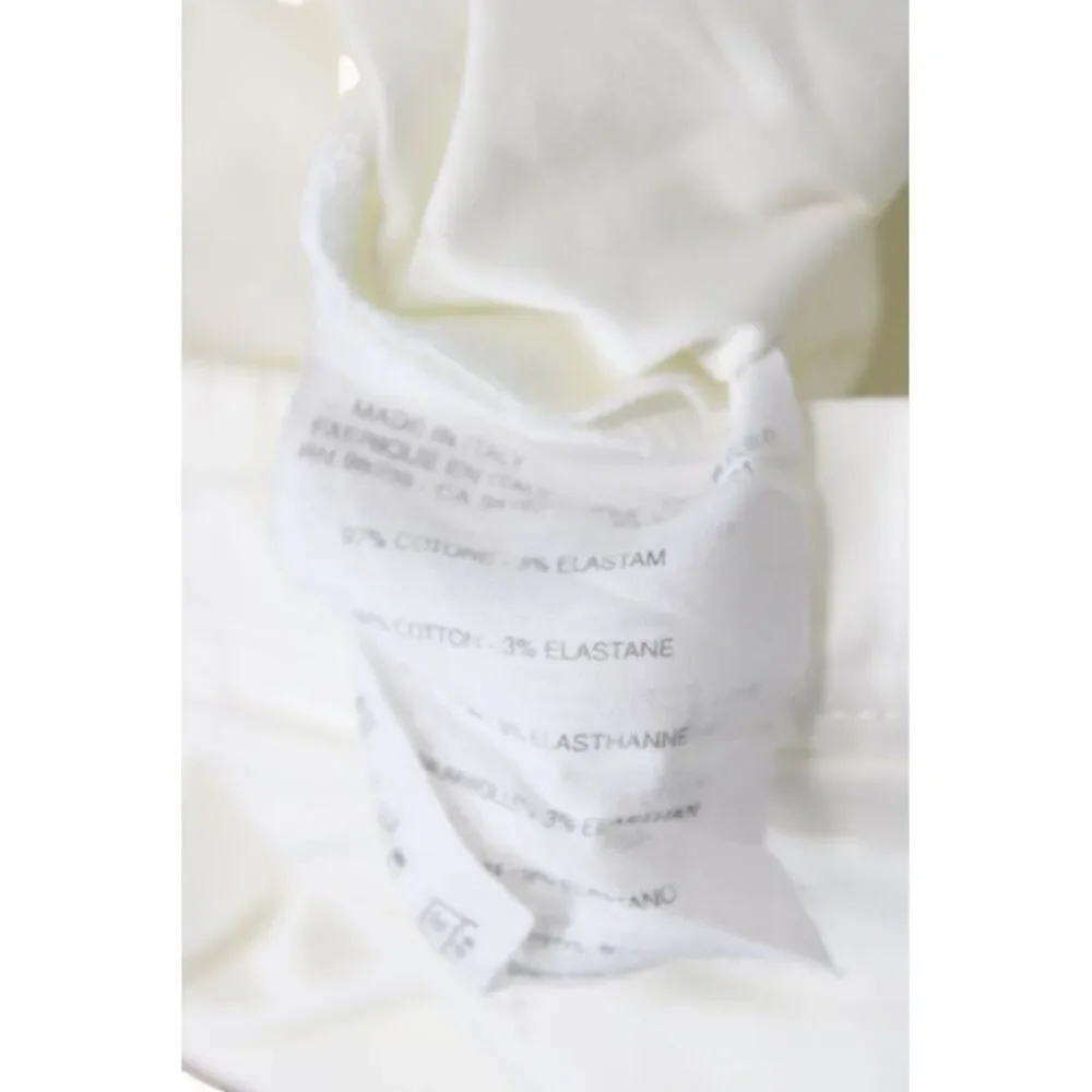 Miu Miu Women White A-Line Knee Length Cotton Skirt Zip Size 44